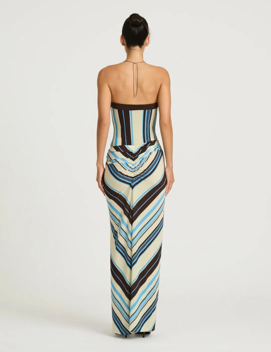 Benni Rumi Strapless Maxi in Ocean Stripe Size 6 for rent on The Volte - main image