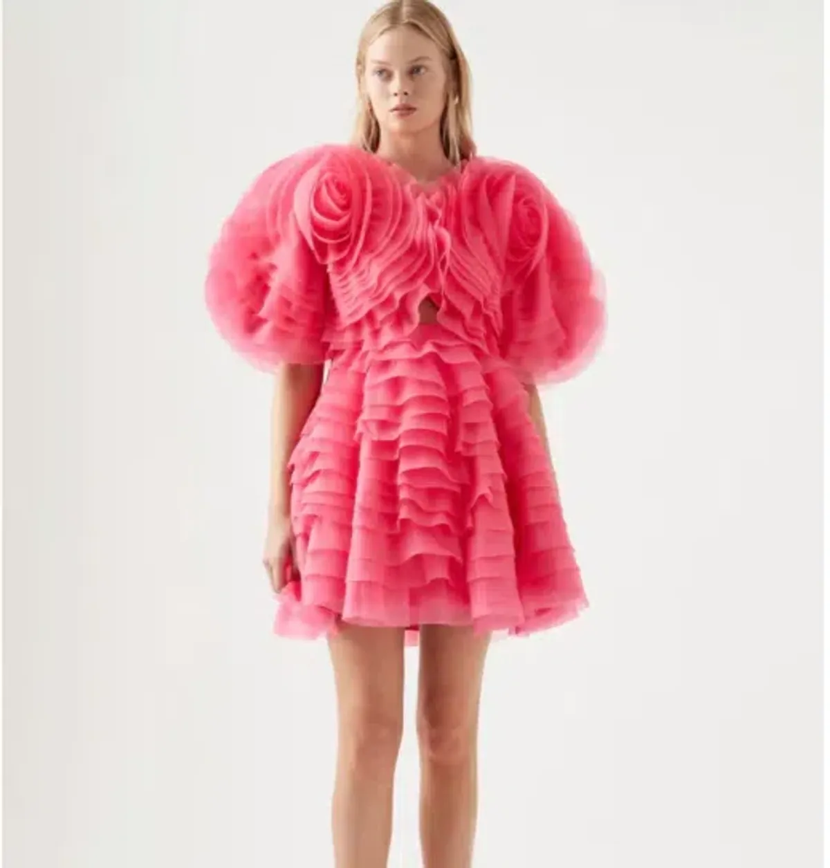 Aje Amour Ruffle Mini Dress Pink Size 16 - Image 2
