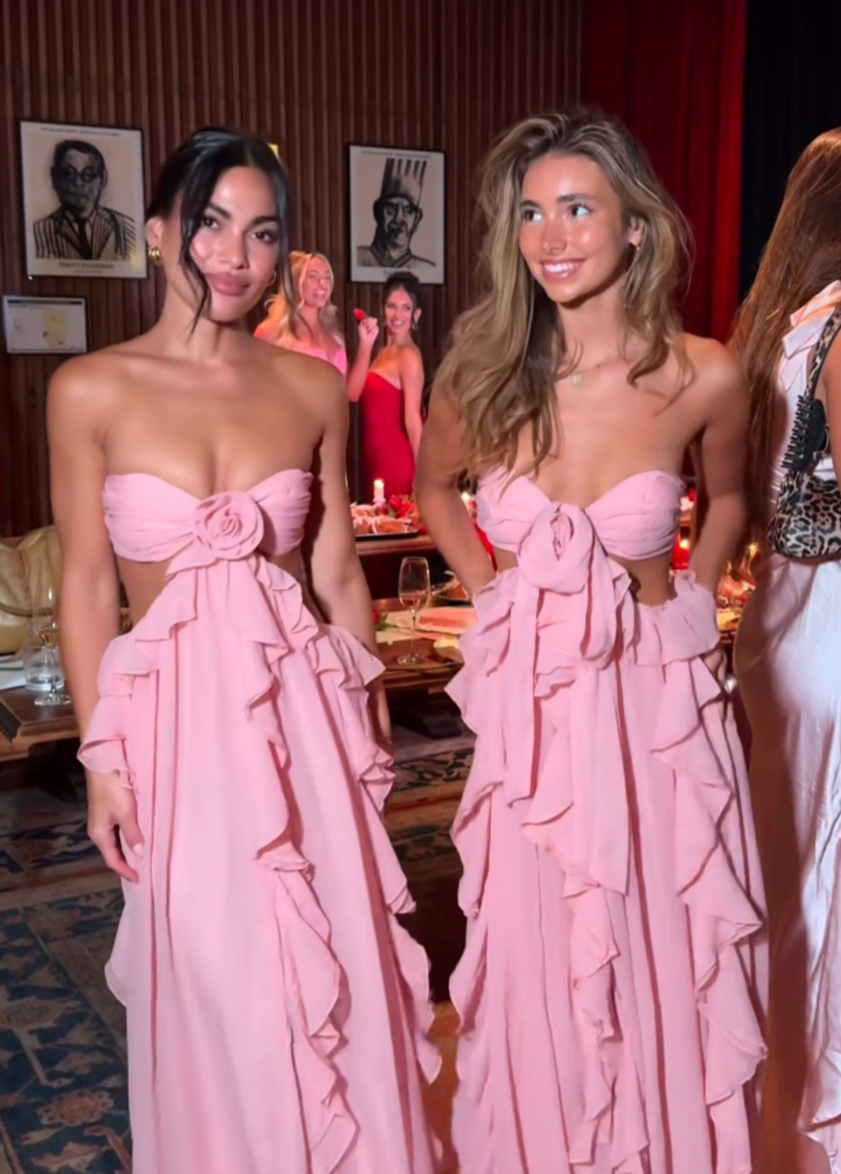 Selfie Leslie Santiago Cut-Out Ruffle Maxi Dress Blush - Image 1