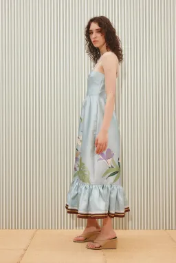 Alemais Alfie Midi Dress Blue floral Size 12 for rent on The Volte - image 3