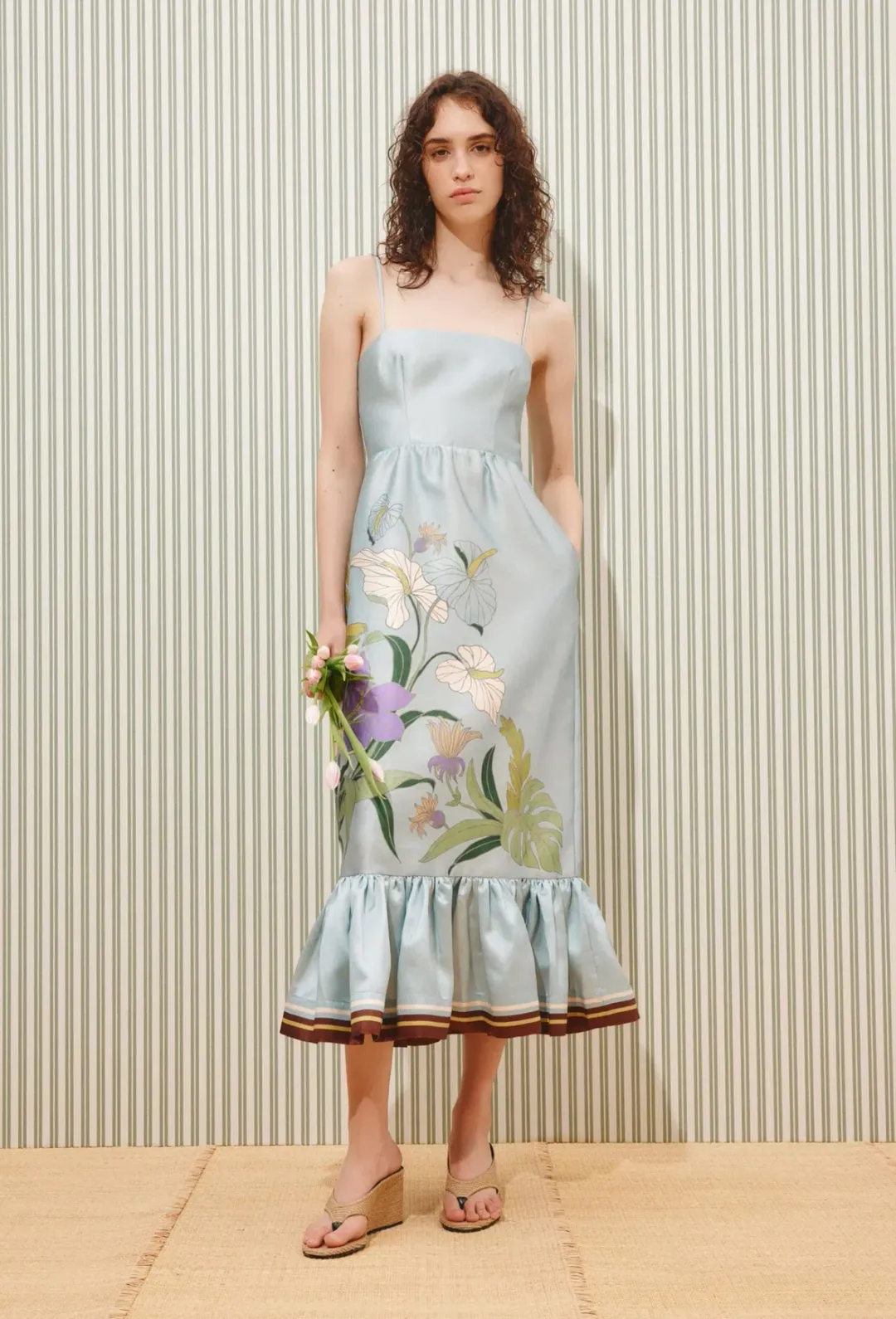 Alemais Alfie Midi Dress Blue floral Size 12 for rent on The Volte - main image