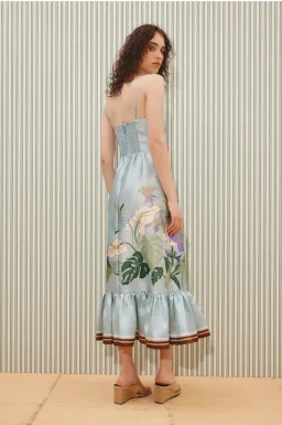 Alemais Alfie Midi Dress Blue floral Size 12 for rent on The Volte - image 5