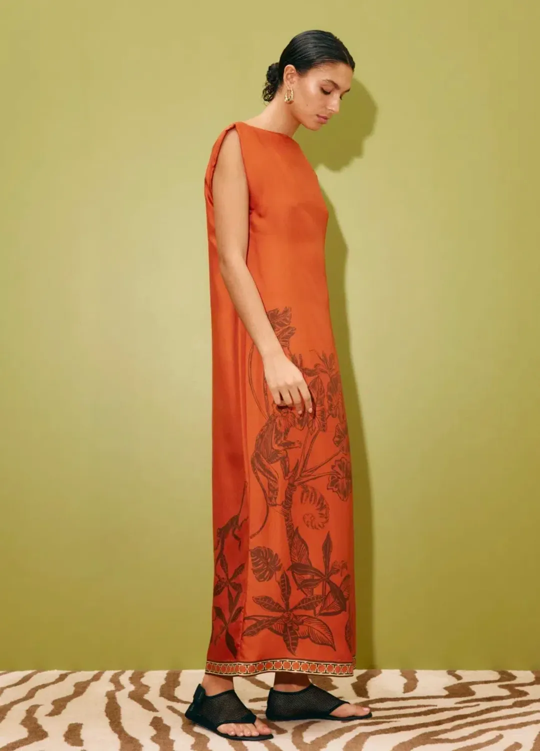 Alémais Monkey Dance Silk Midi Dress Size 16AU for rent on The Volte - main image