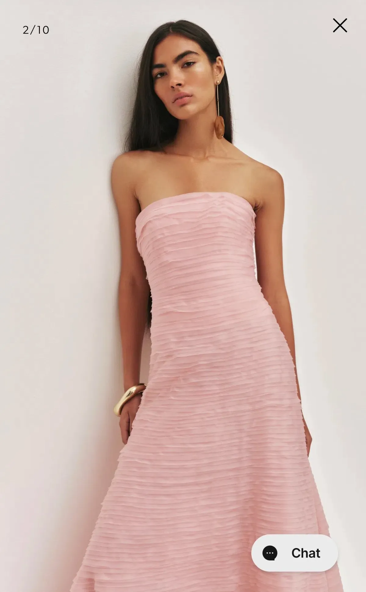 Aje Soundscape Maxi Dress in Chalk Pink, size 12 - Image 2