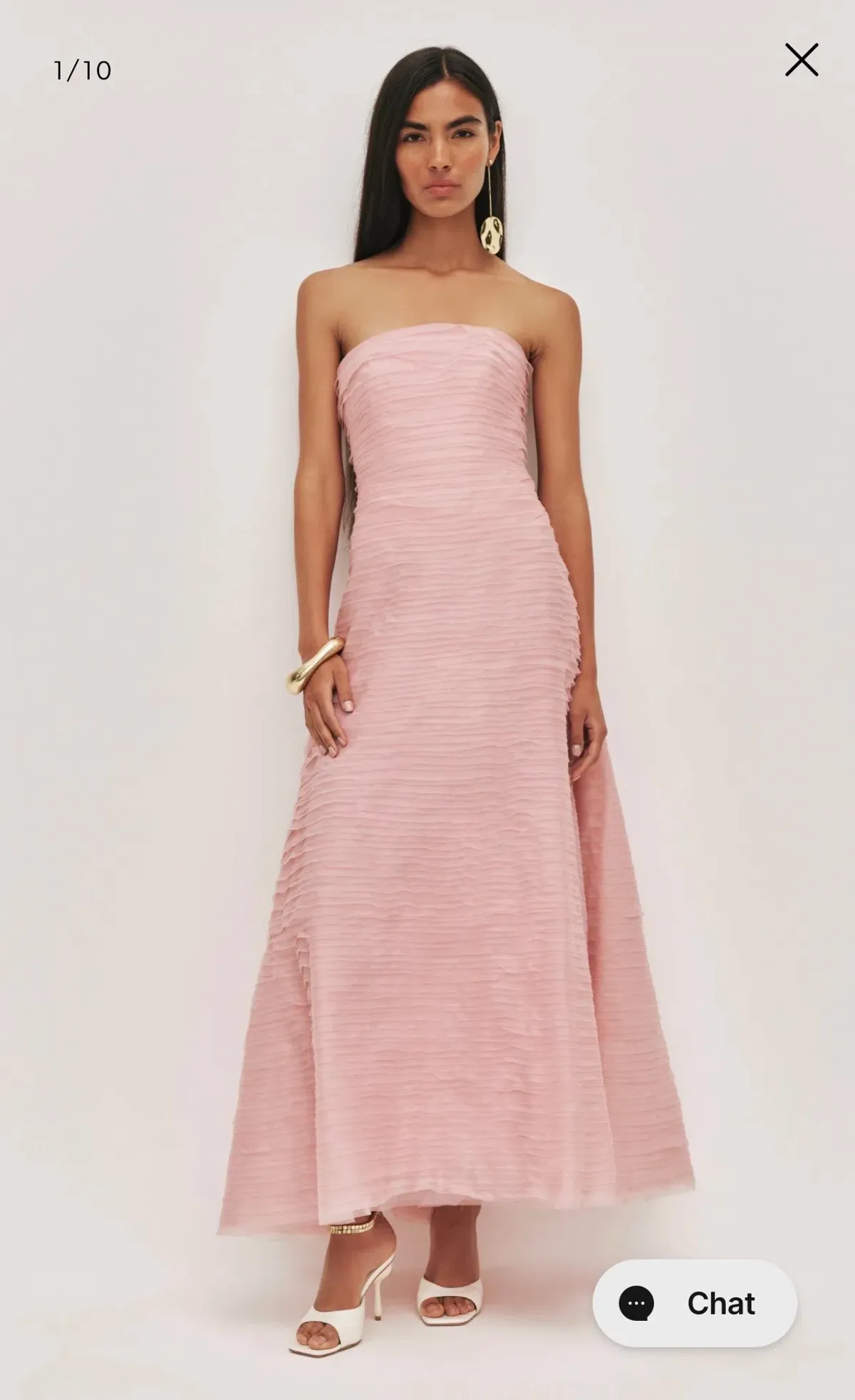 Aje Soundscape Maxi Dress in Chalk Pink, size 12 - Image 1