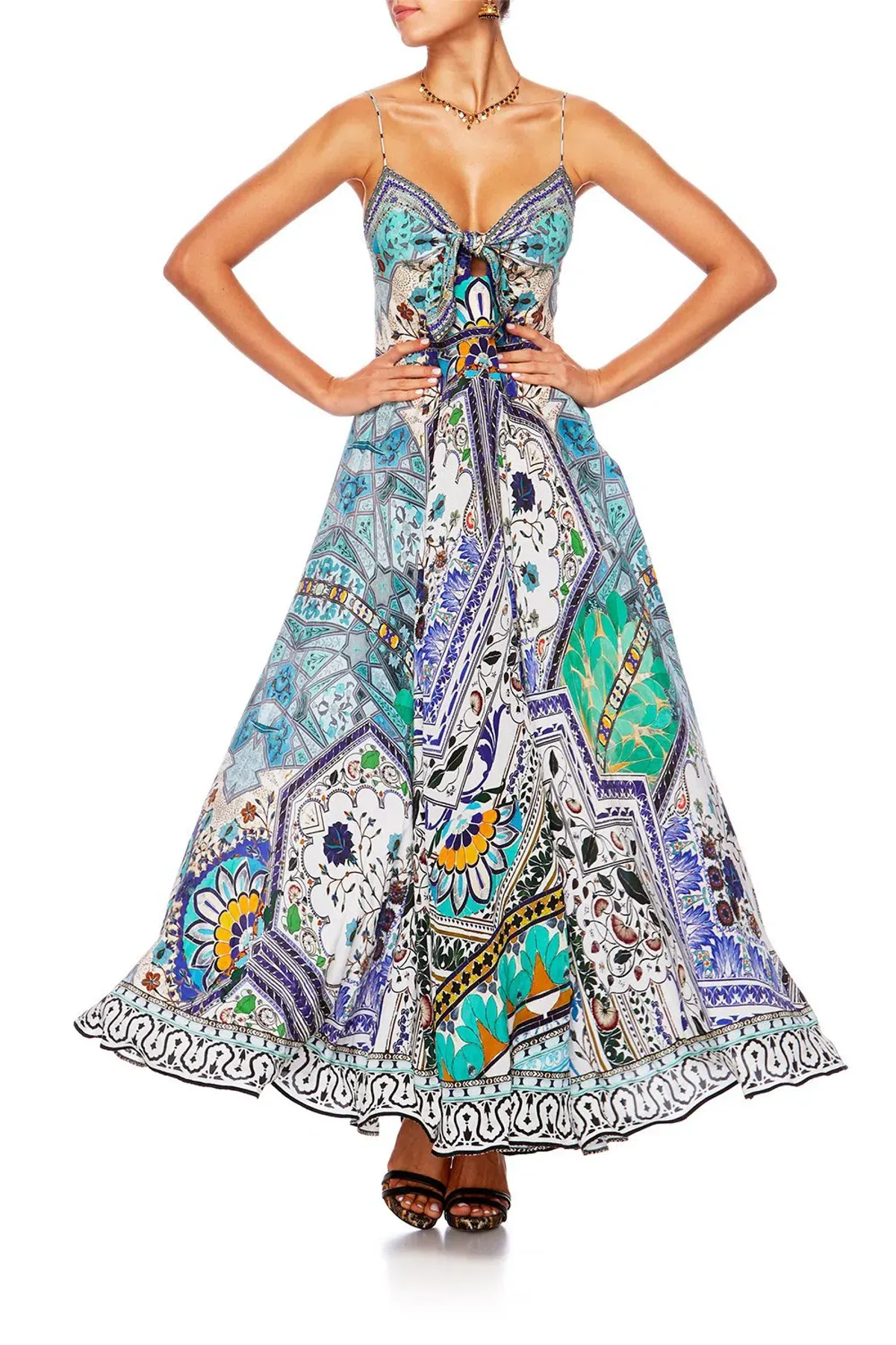 Camilla Everlasting Udaipur Long Maxi Dress Tie Front | Size XL - Image 1