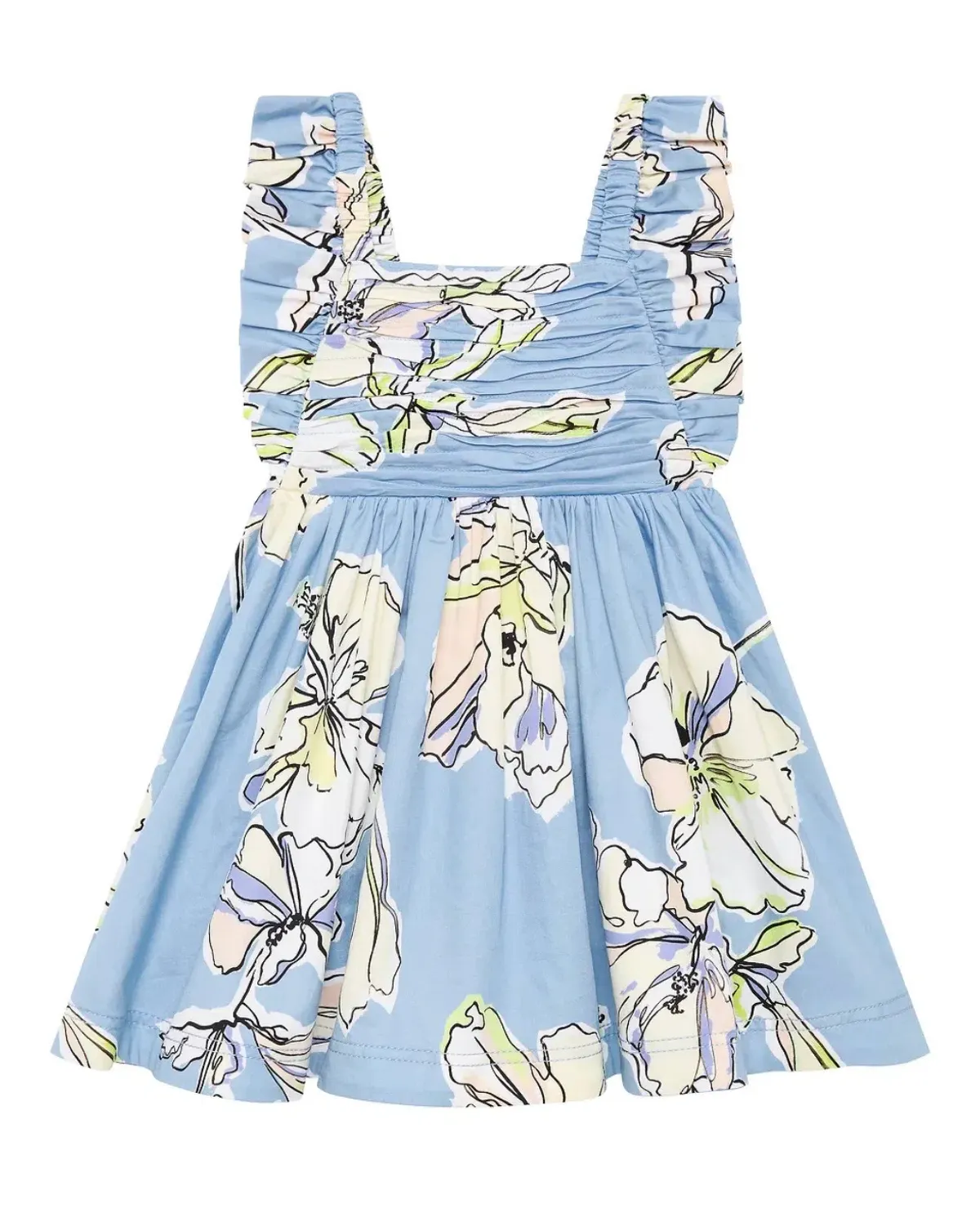 Aje Kids Rosetta Frill Dress Blue Size 8 for rent on The Volte - main image