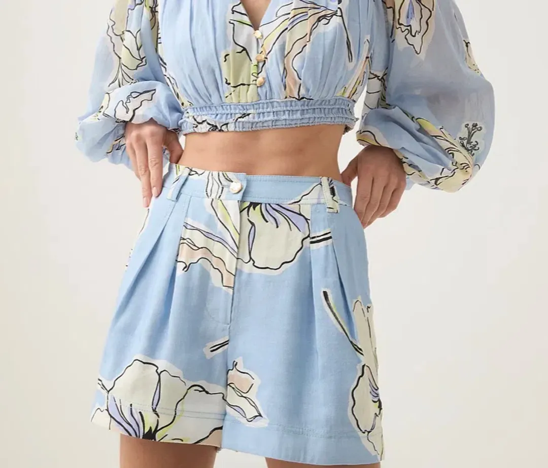 Aje Romantica Blue Shorts Size 8 for rent on The Volte - main image