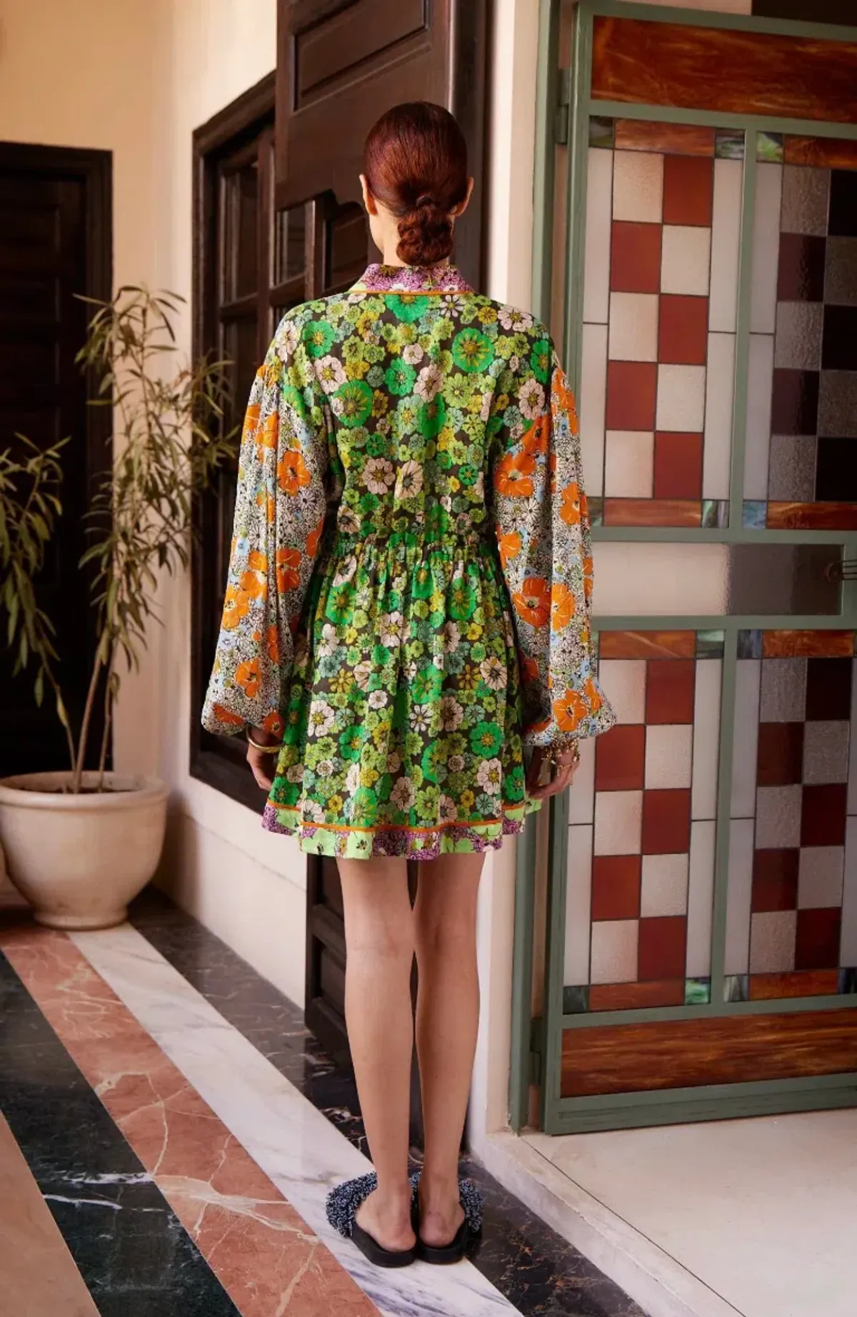 Alémais Orange Blossom Spliced Mini Dress Size 14AU - Image 3