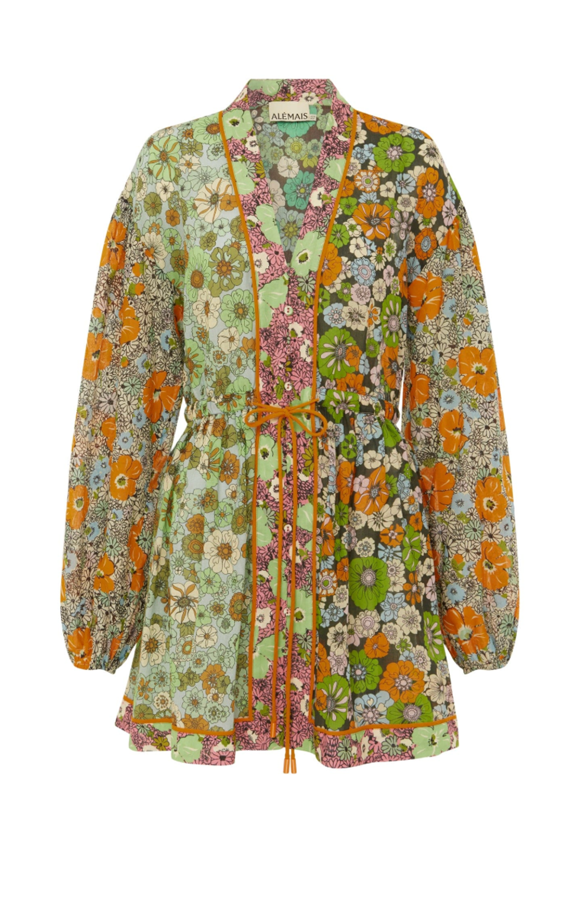 Alémais Orange Blossom Spliced Mini Dress Size 14AU - Image 5