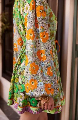 Alémais Orange Blossom Spliced Mini Dress Size 14AU for rent on The Volte - image 4