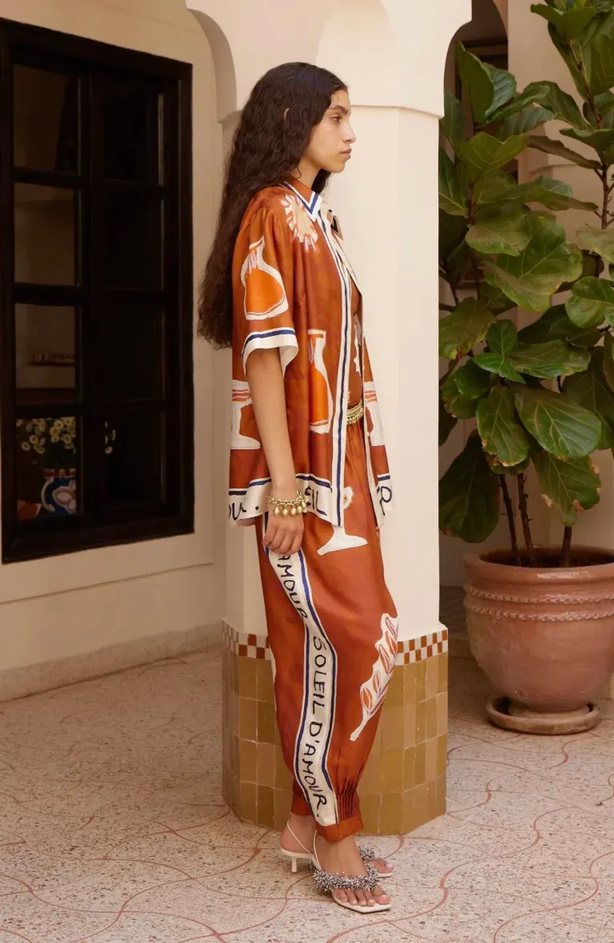 Alémais soleil d'amour tapered silk pant size 14 - Image 4