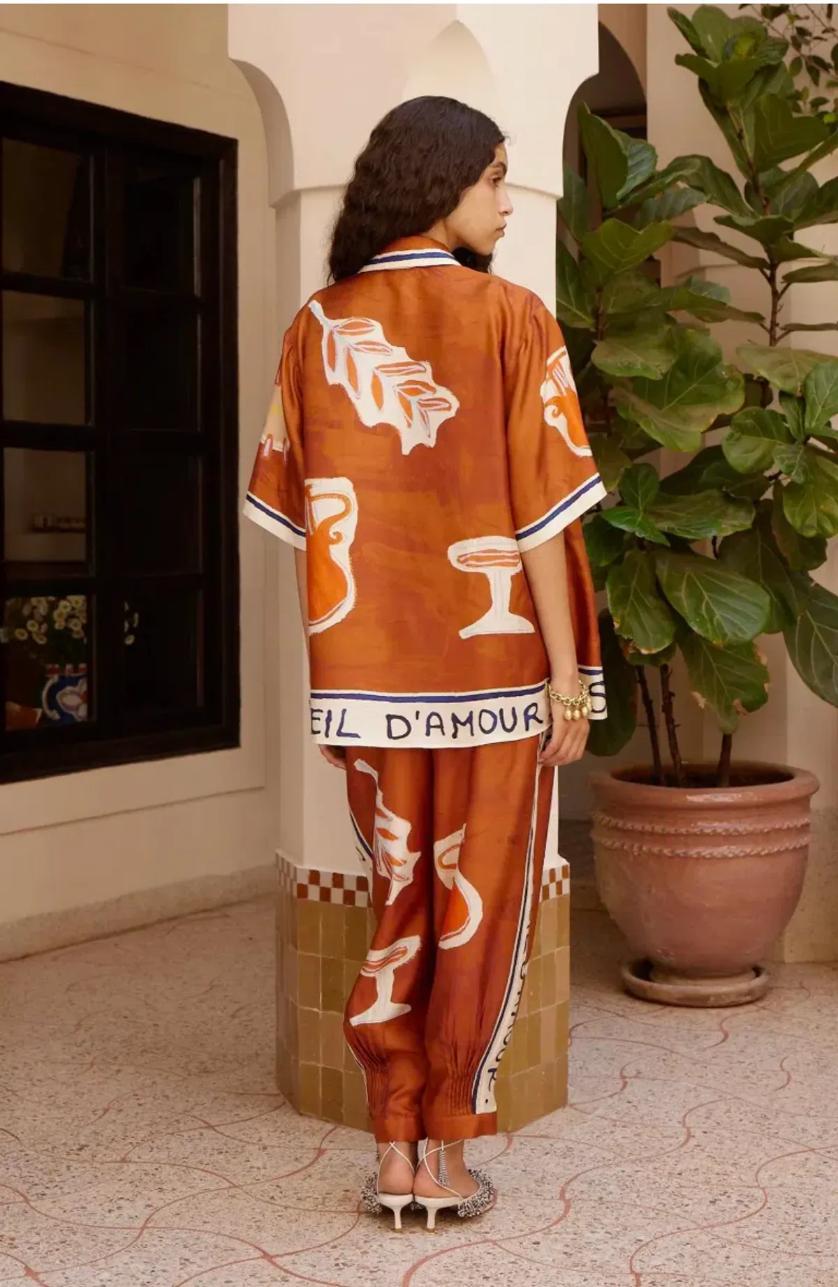 Alémais soleil d'amour tapered silk pant size 16AU - Image 4