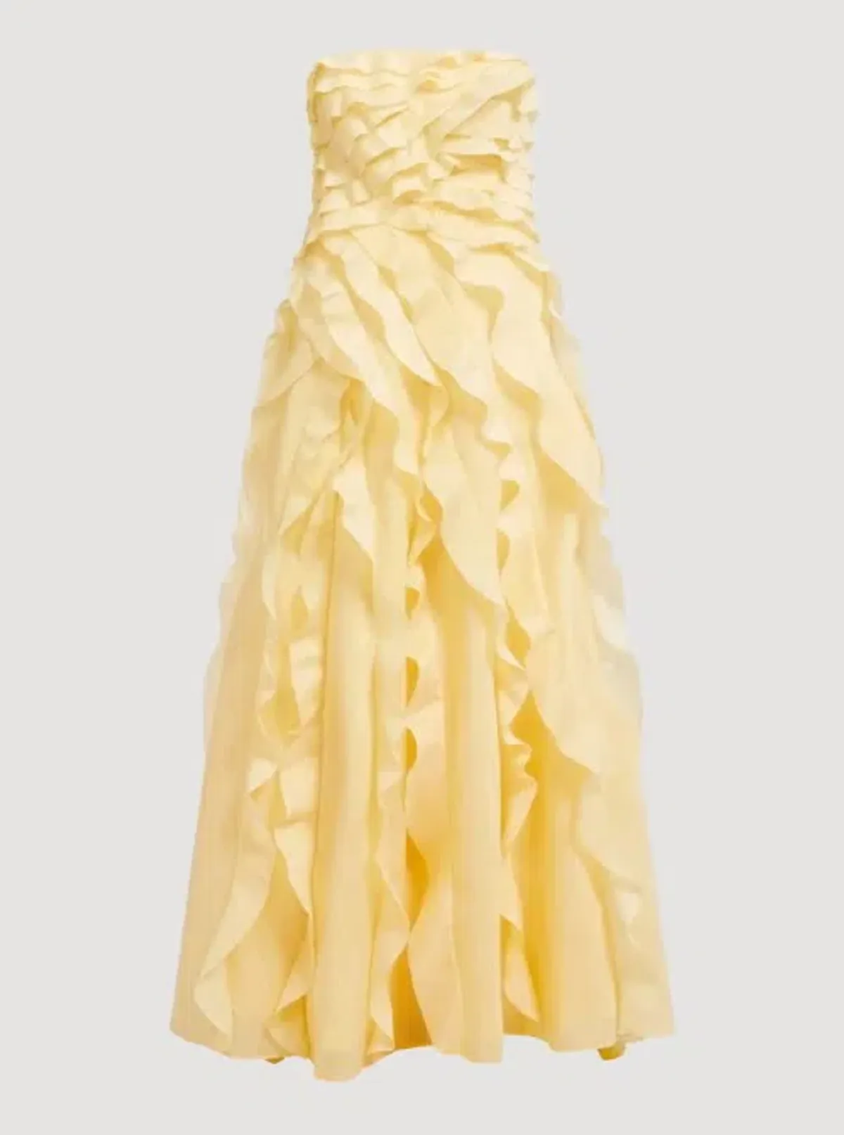 Aje Allaire Gown in Butter Yellow Size 10 - Image 4