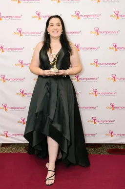 JJ’s House black satin halter cocktail ball dress for rent on The Volte - image 3