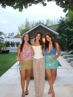 Perfect Corset White Grace Corset Top + Sydney Lane Crystal Sequin Quartz Skirt Size S for rent on The Volte - image 2