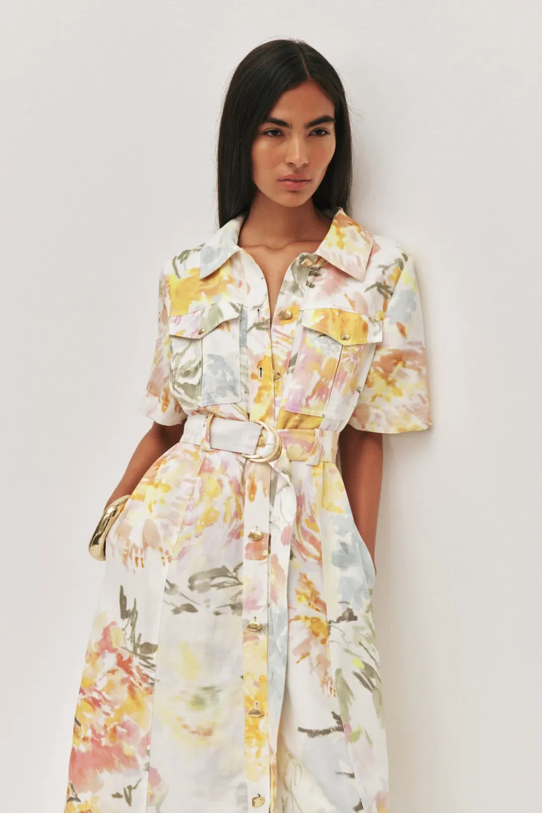 Aje Manon Midi Dress in Jardin Floral Print Size 10 for rent on The Volte - main image