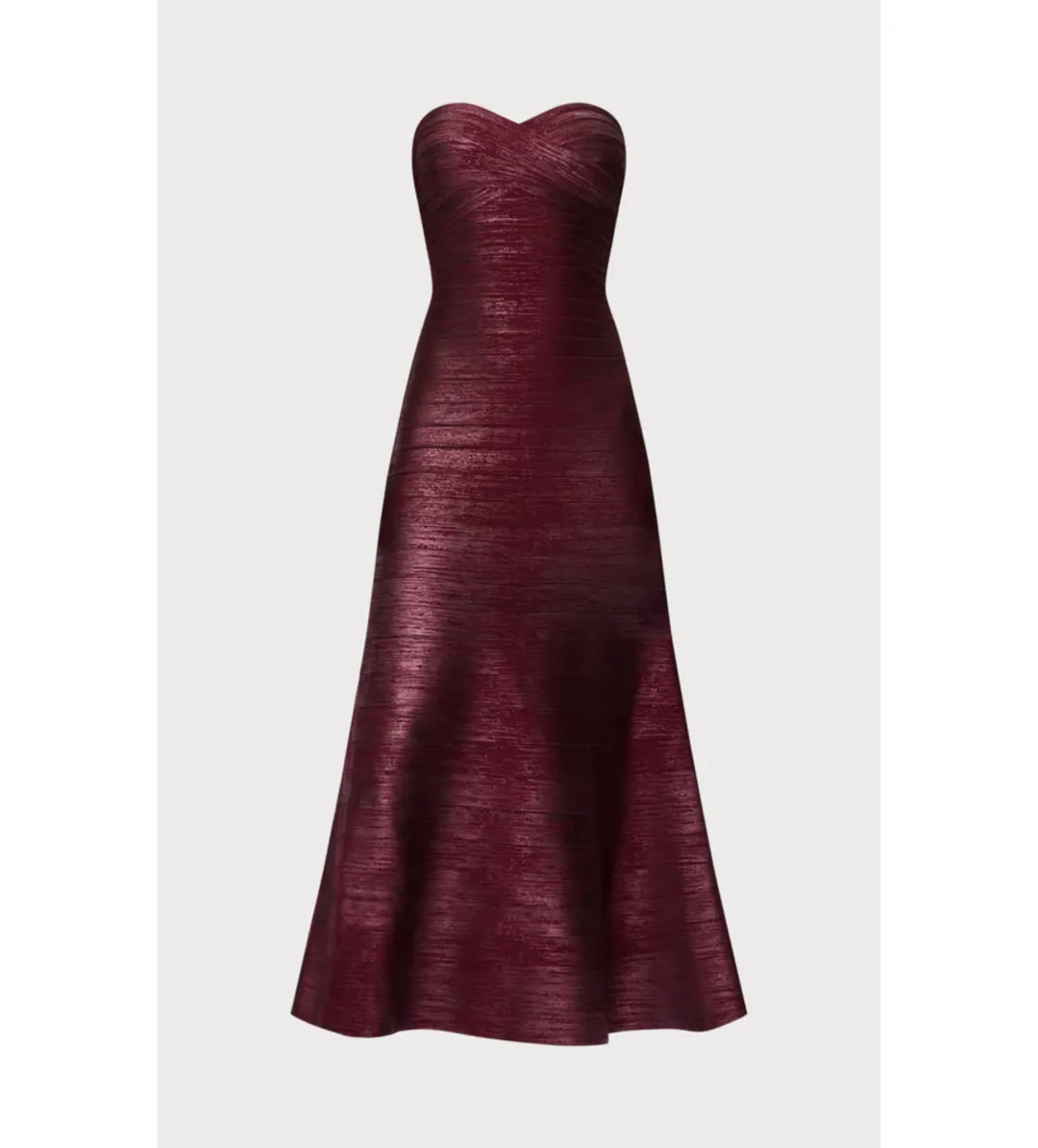 Herve Leger The Metallic Sara Gown DK Red Foil Size XS/AU 4-6 for rent on The Volte - main image