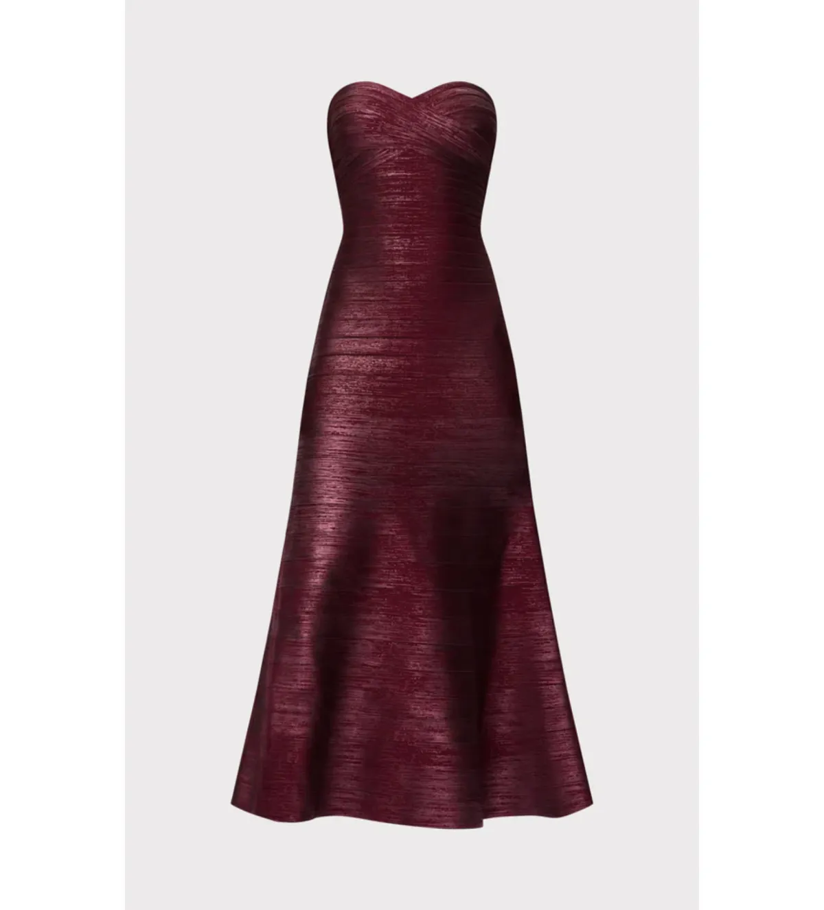 Herve Leger The Metallic Sara Gown DK Red Foil Size S/AU 12-14 - Image 4