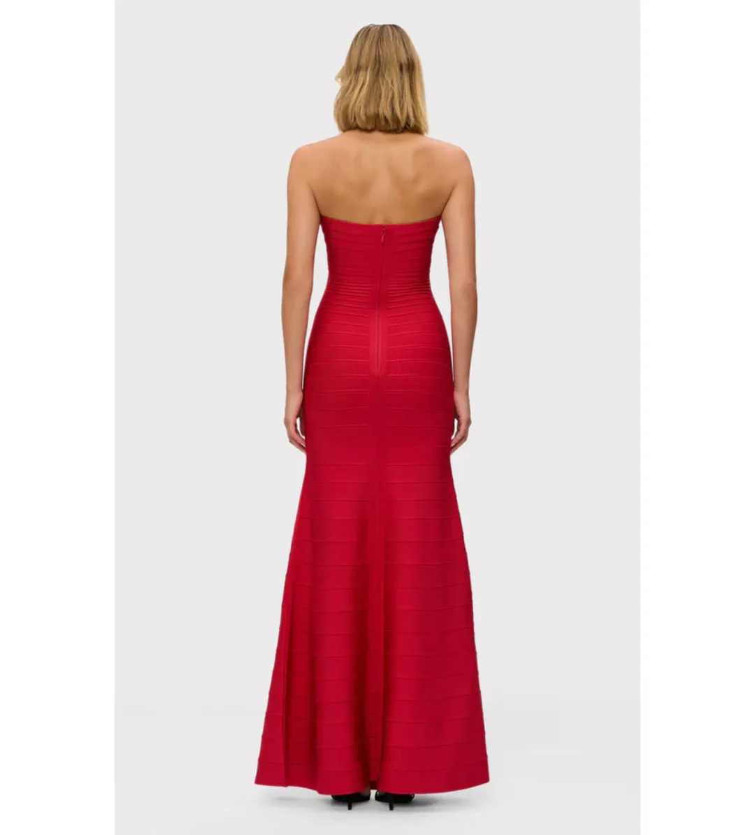 Herve Leger The Sara Gown Lipstick Red Size XS/AU 4-6 for rent on The Volte - main image