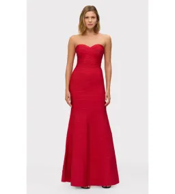 Herve Leger The Sara Gown Lipstick Red Size XS/AU 4-6 for rent on The Volte - image 1