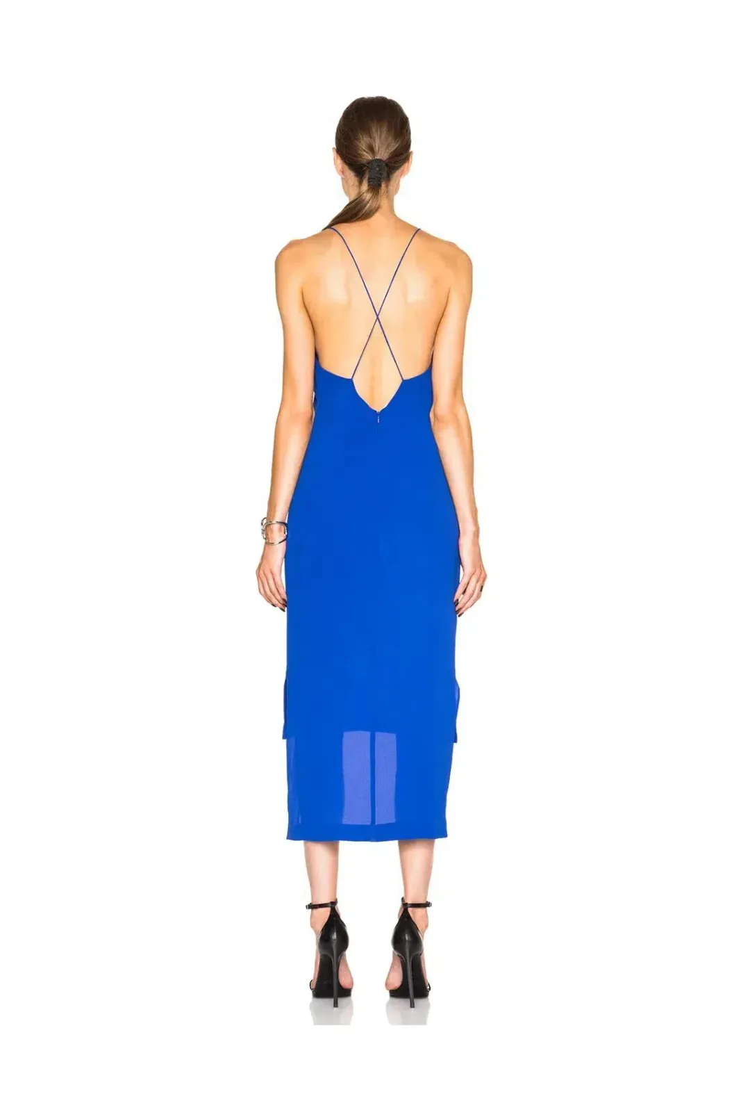 DION LEE FINE LINE CAMI SLIP DRESS IN COBALT BLUE SIZE 8 for rent on The Volte - main image