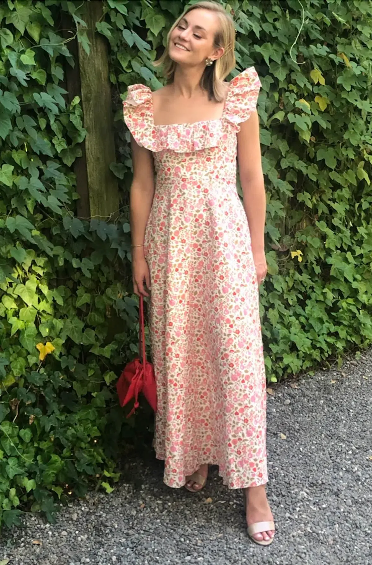 Zimmermann Goldie Ruffle Neck Midi Dress Pink Floral Size 0 / AU 8 - Image 5