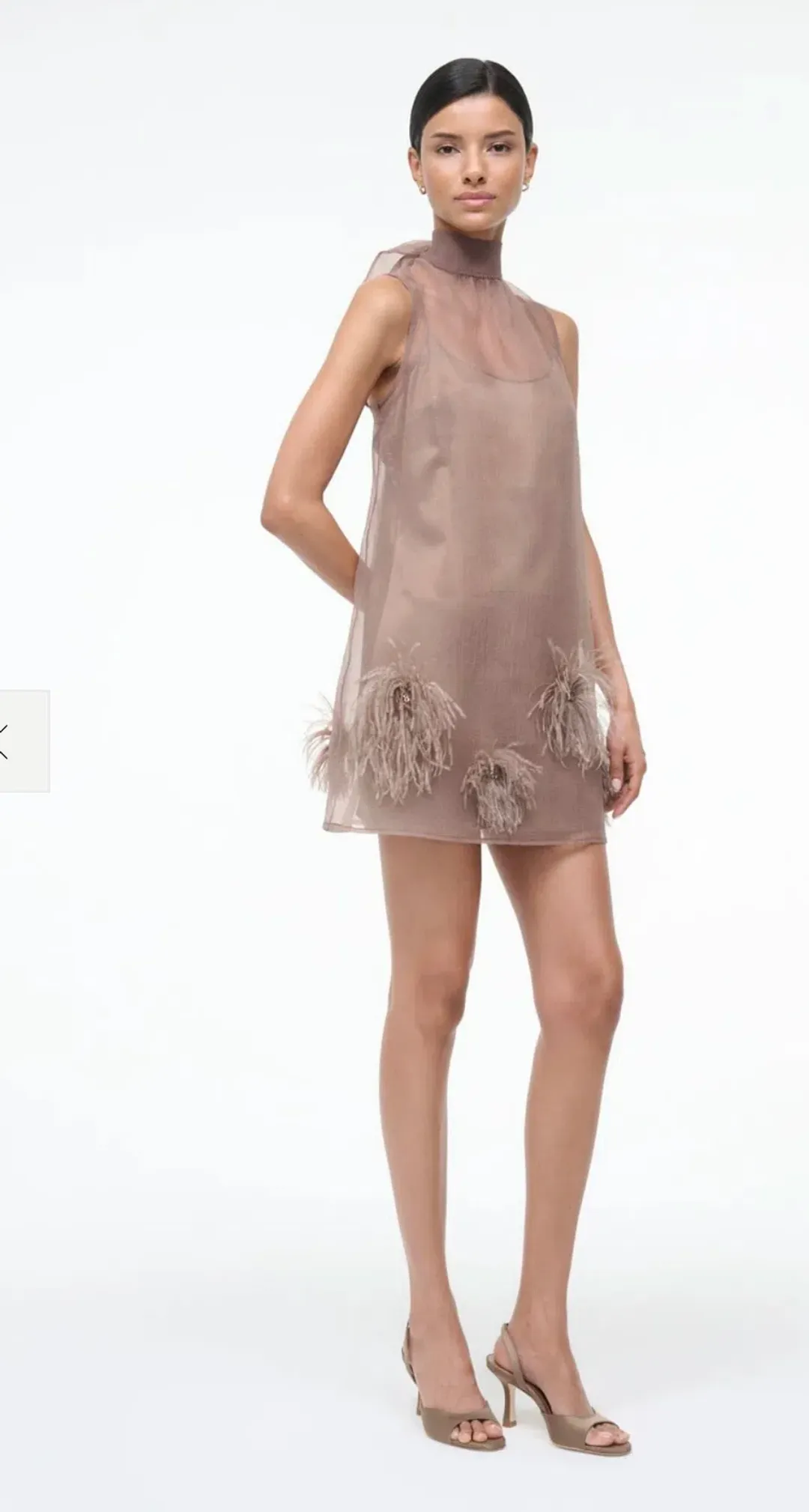 STAUD ALBEE MINI DRESS TRUFFLE, size L for rent on The Volte - main image