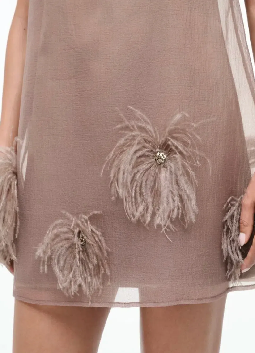 STAUD ALBEE MINI DRESS TRUFFLE, size L for rent on The Volte - main image