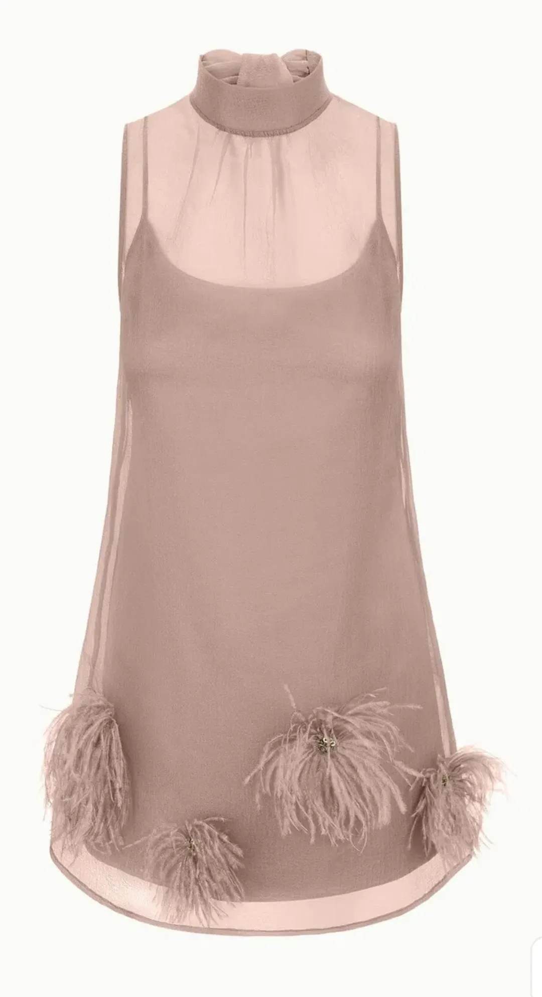 STAUD ALBEE MINI DRESS TRUFFLE, size L for rent on The Volte - main image