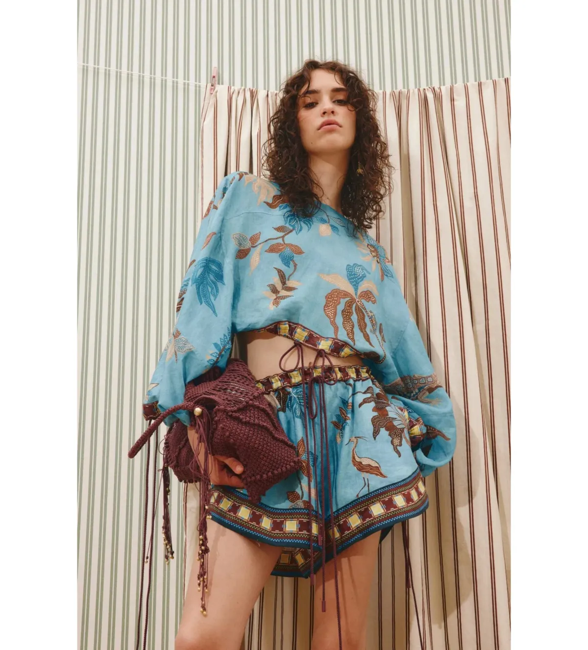 Alemais Georgie Top Size AU 6 and Short Size AU 8 Set Blue Print - Image 2