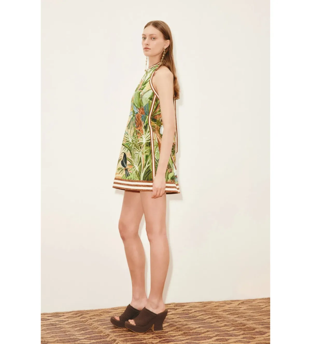 Alemais Toucan Tango Halter Mini Dress Multi Print Size AU 8 - Image 2