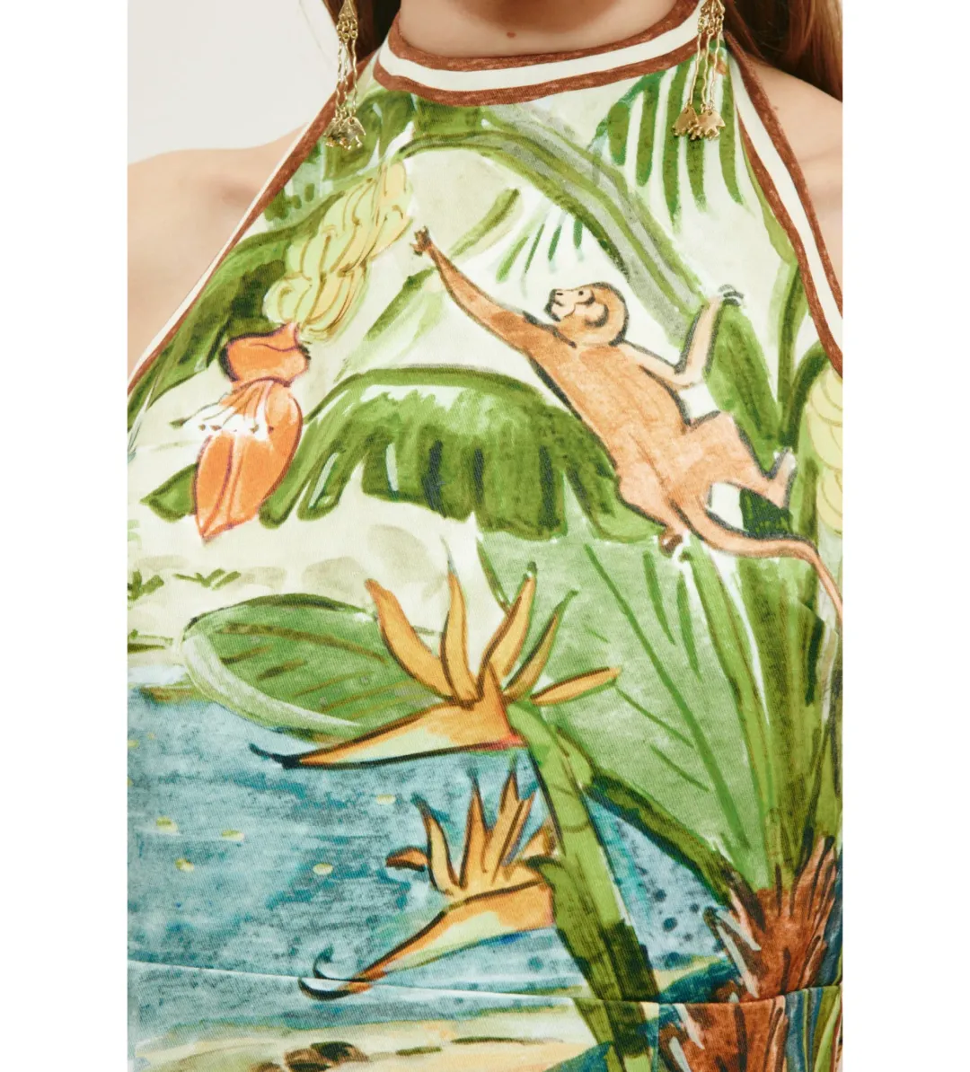 Alemais Toucan Tango Halter Mini Dress Multi Print Size AU 6 for rent on The Volte - main image