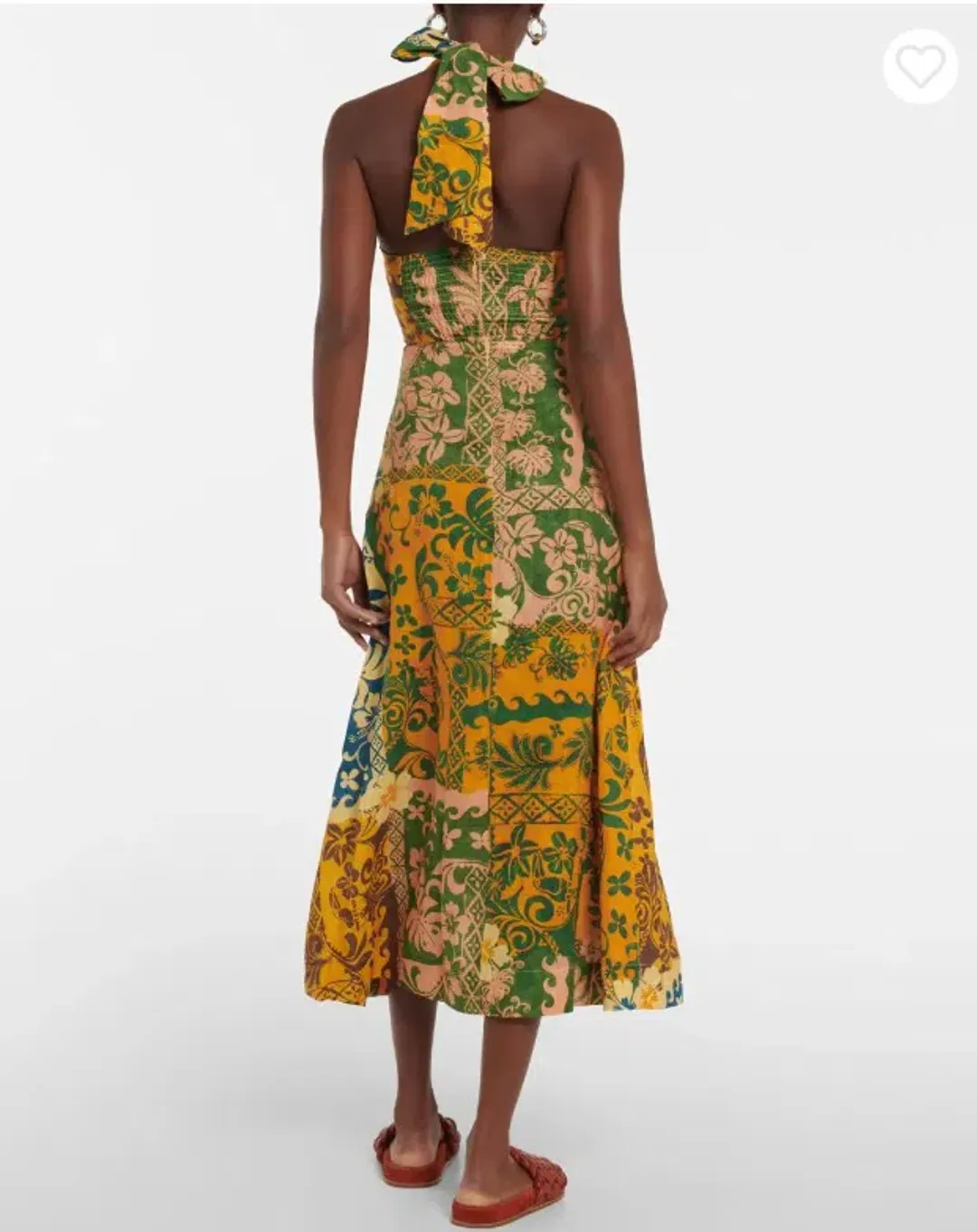 Alemais Archie Midi Halter Dress Yellow Blue Print Size 12 for rent on The Volte - main image