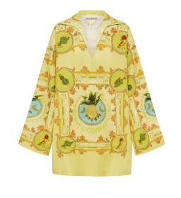 Alemais La Musica Tunic Mini Dress Yellow With Orange Print Size 6 for rent on The Volte - image 3