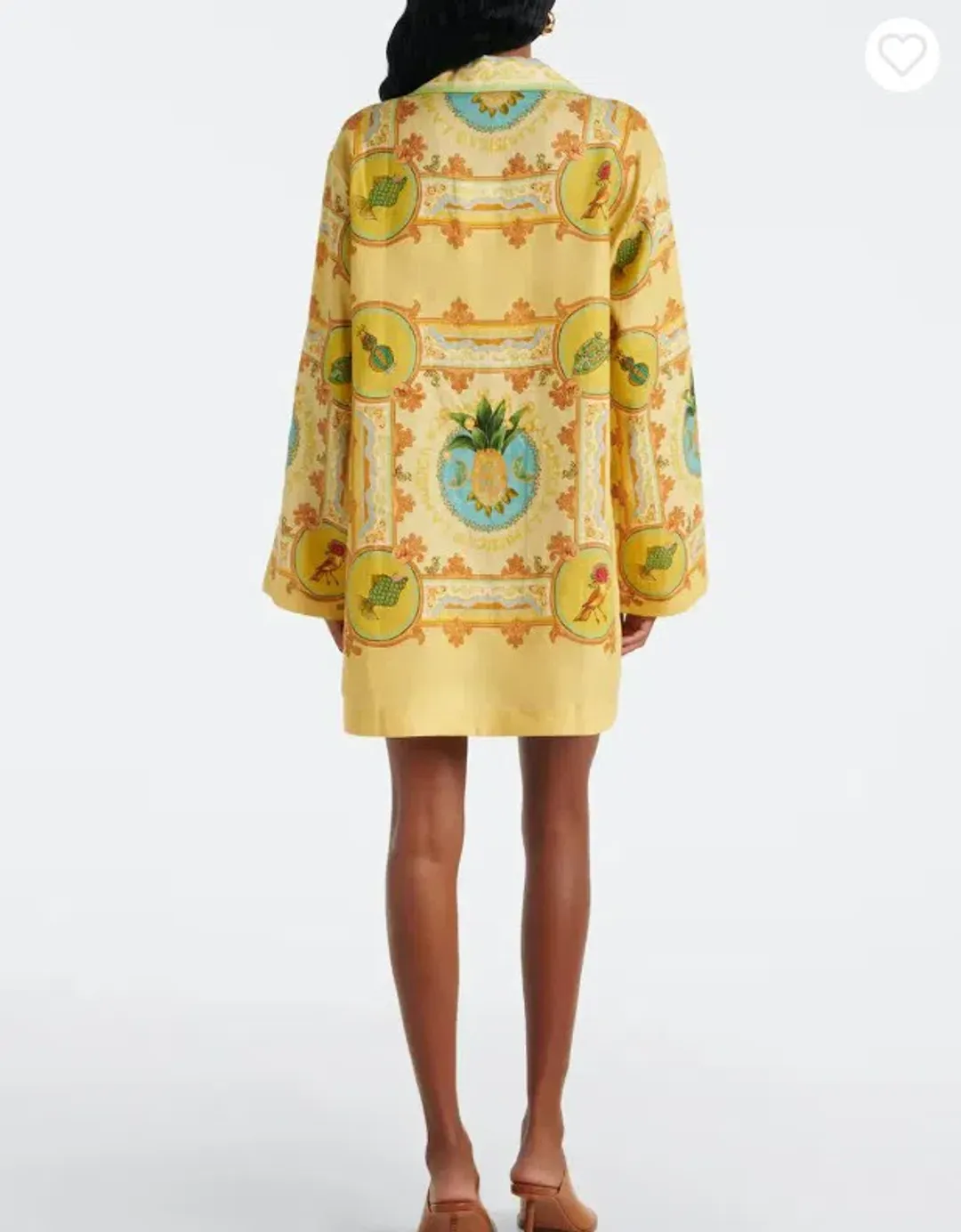 Alemais La Musica Tunic Mini Dress Yellow With Orange Print Size 6 for rent on The Volte - main image