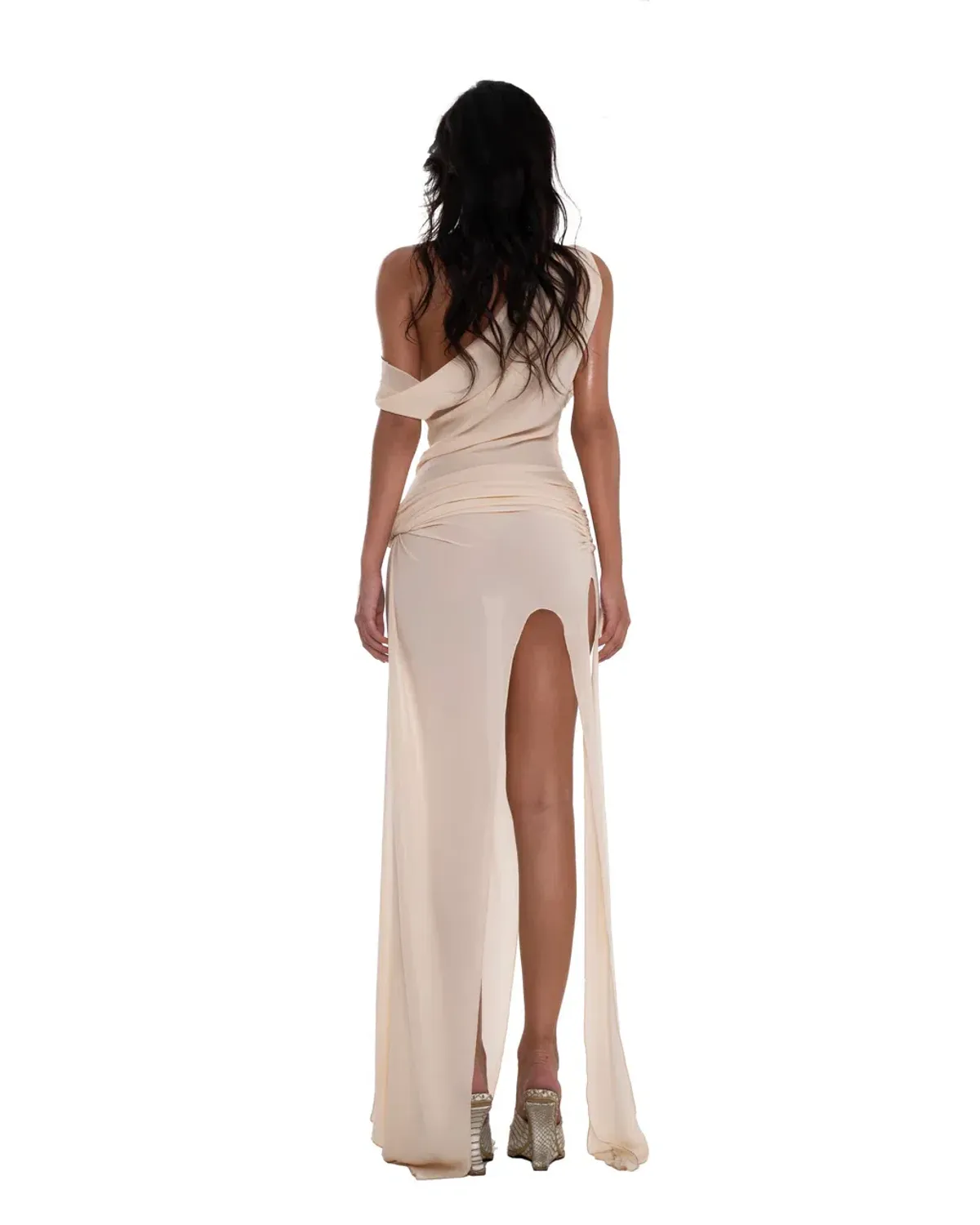 Huelley Rose Natalie Dress Size S in Beige - Image 3