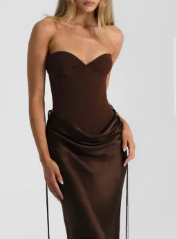 Natalie Rolt Verity Bustier + Evelyn Maxi in Espresso Size0/AU 6 for rent on The Volte - image 2
