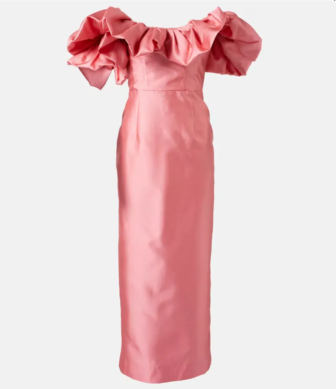 Alemais Suzi Off Shoulder Ruffled Midi Gown Exclusive Size 16 AU for rent on The Volte - main image