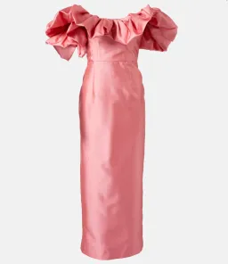 Alemais Suzi Off Shoulder Ruffled Midi Gown Exclusive Size 16 AU for rent on The Volte - image 6