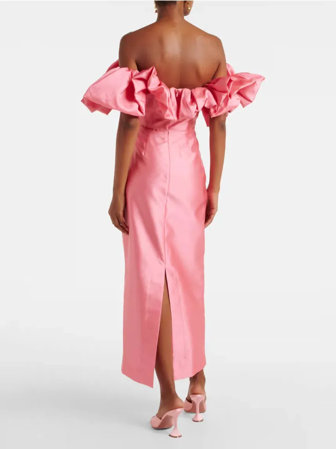 Alemais Suzi Off Shoulder Ruffled Midi Gown Exclusive Size 16 AU for rent on The Volte - main image