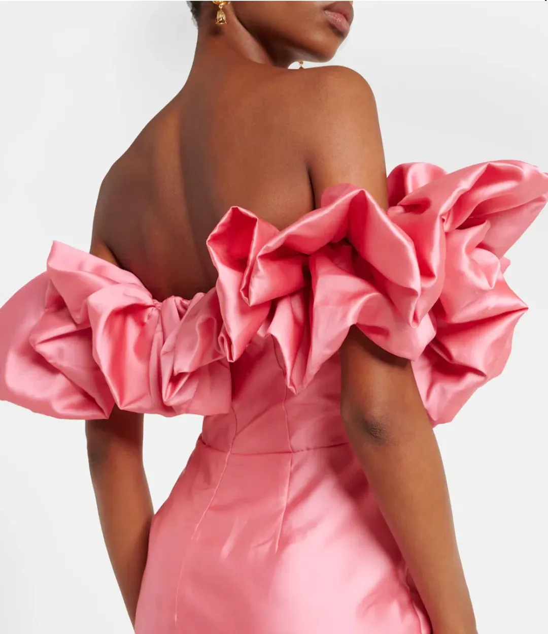 Alemais Suzi Off Shoulder Ruffled Midi Gown Exclusive Size 16 AU for rent on The Volte - main image