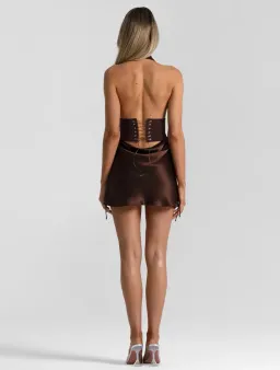 Natalie Rolt Bronte Top + Evelyn Mini in Espresso Size 0/AU 6 for rent on The Volte - image 3