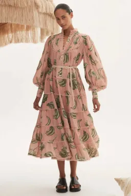 Alémais Bananarama Midi Dress Pink Size AU 16 for rent on The Volte - image 1