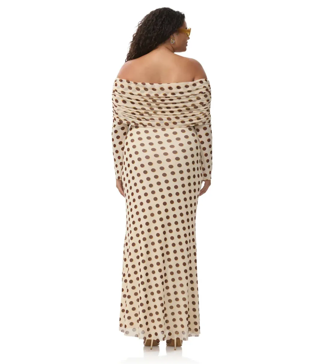 AFRM Thelma Off Shoulder Mesh Maxi Dress - Size XL / AU 14 for rent on The Volte - main image