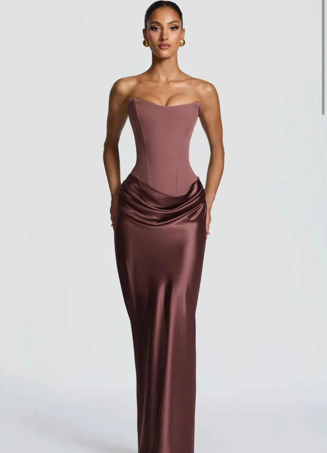 Babyboo Maggie maxi dress Dusty rose 8 for rent on The Volte - main image