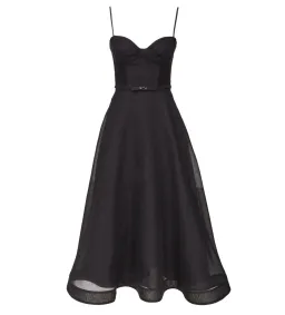 Zimmermann Luna Structured Midi Dress Black Size 2 AU 12 for rent on The Volte - image 1