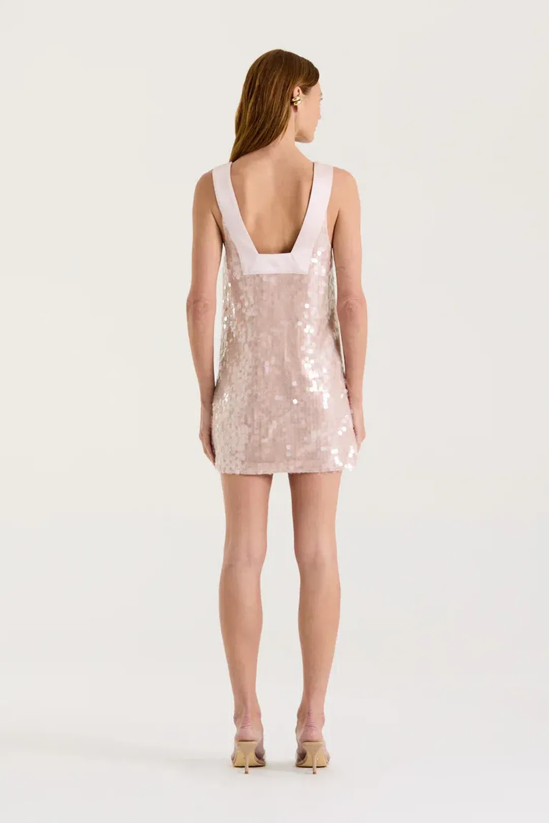 Henne Leanna Sequin Dress Shimmer Pink Size 12 for rent on The Volte - main image