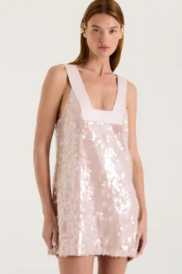 Henne Leanna Sequin Dress Shimmer Pink Size 12 for rent on The Volte - image 2