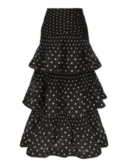 Zimmermann Pleated Draped Bodice Size 0/AU8 and Pleated Tiered Midi Skirt Size 0/AU8 Set in Black Dot for rent on The Volte - image 2